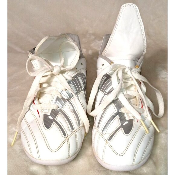 Adidas Soccer Cleats Size 5.5 White/Silver/Red Synthetic Leather Kids/Youth - Picture 4 of 9